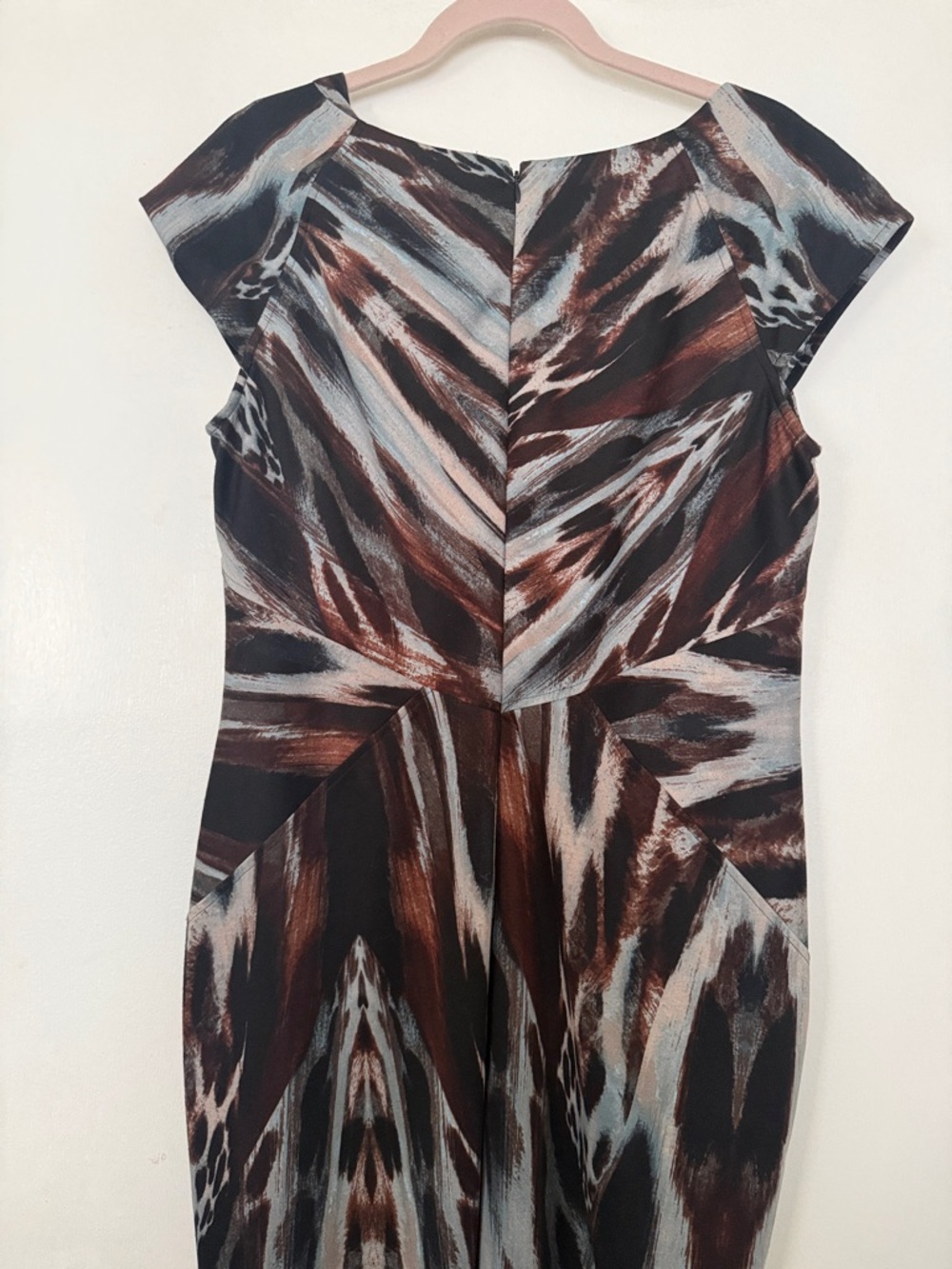 Calvin Klein Brown, Black & Ivory Abstract Midi Dress - Picture 3 of 4